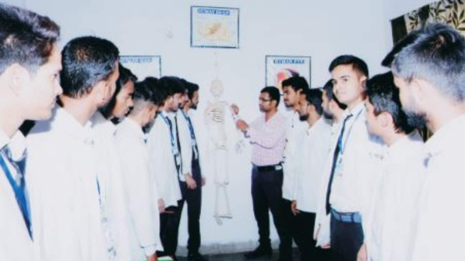 Students in Museum Specimen Room Studying About the Anatomy.