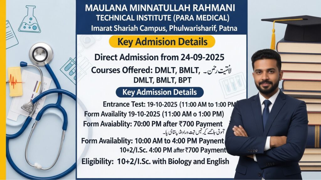 Direct Admission Going to Start from 24-09-2025 For only For DMLT Course